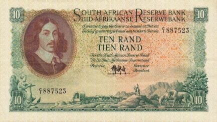 10 South African Rand banknote (van Riebeeck large type)