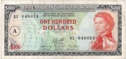100 East Caribbean dollars banknote (1965 issue)
