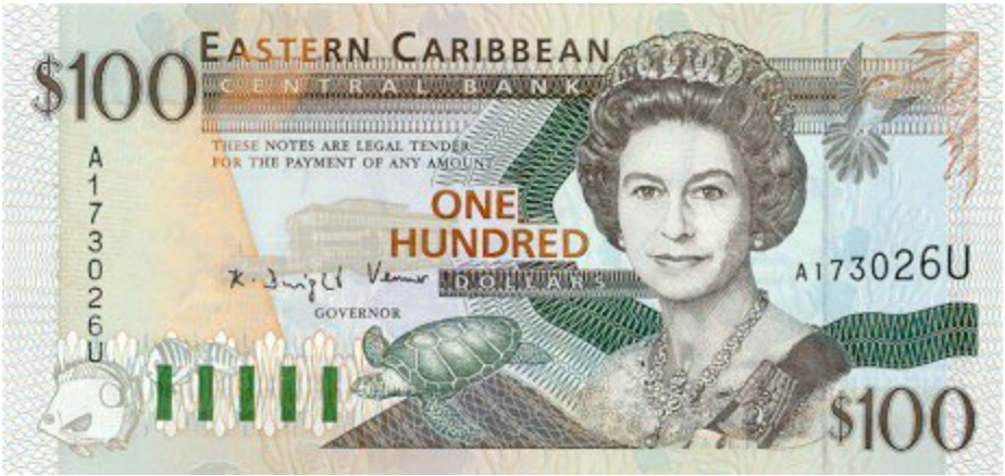 100 Eastern Caribbean dollars banknote (first issue)