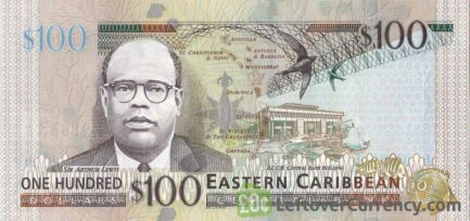 100 Eastern Caribbean dollars banknote (holographic security thread)