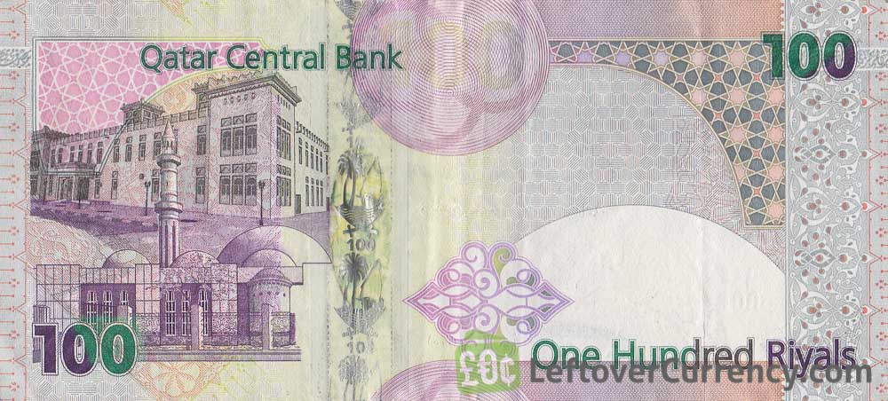 100 Qatari Riyals banknote (Fourth Issue with transparent window)