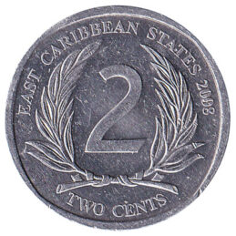 2 cents coin East Caribbean States