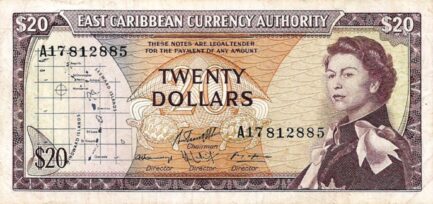 20 East Caribbean dollars banknote (1965 issue)