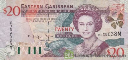 20 Eastern Caribbean dollars banknote (improved security features)