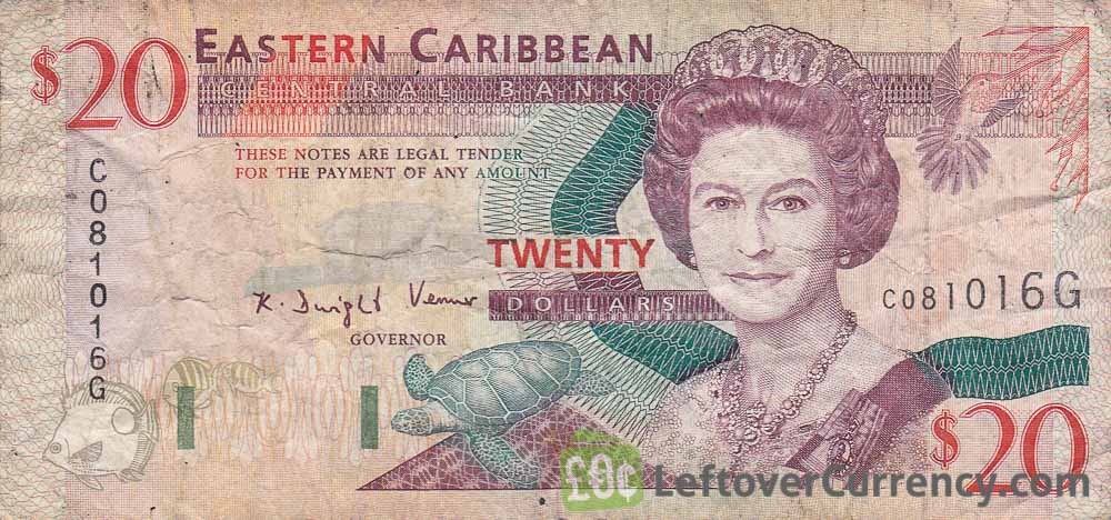 20 Eastern Caribbean dollars banknote