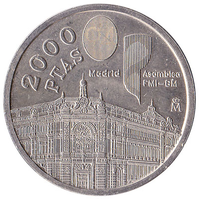 2000 Spanish Pesetas commemorative coin