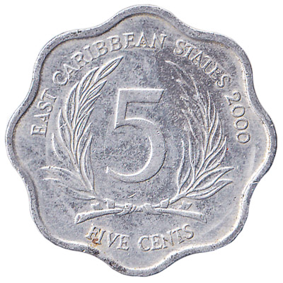 5 cents coin East Caribbean States (scalloped)