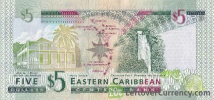 5 Eastern Caribbean dollars banknote (improved security features)