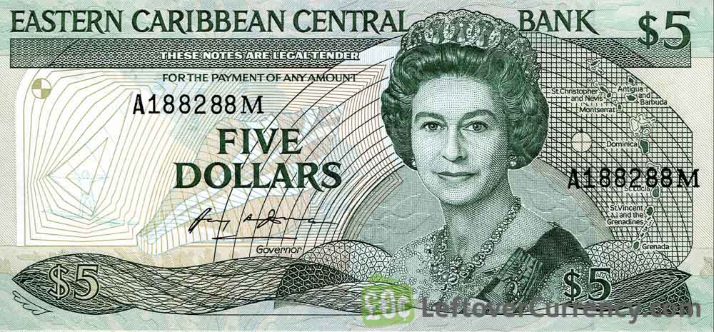 5 Eastern Caribbean dollars banknote (Swordfish)