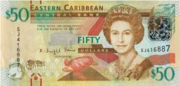 50 Eastern Caribbean dollars banknote (improved security features)