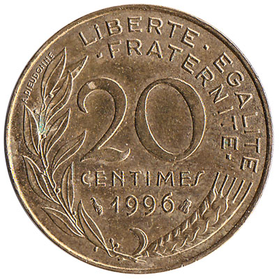 France 20 centimes coin