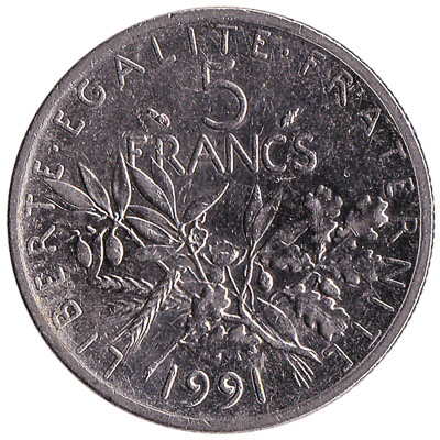 France 5 Franc coin