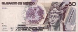 50 Nuevos Pesos banknote Mexico (Cuauhtémoc)