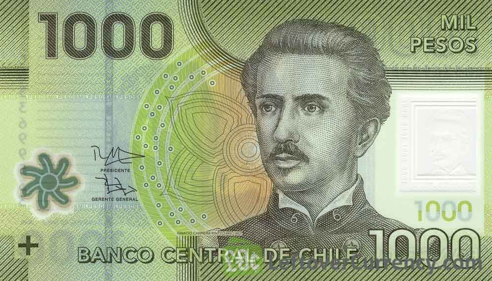 1000 Chilean Pesos banknote (Ignacio Carrera Pinto)