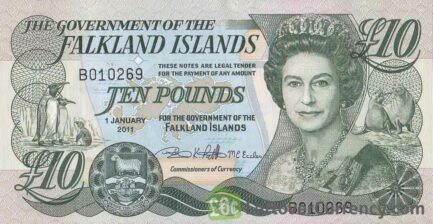10 Falkland Islands Pounds banknote