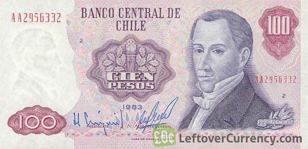 100 Chilean Pesos banknote (Diego Portales)