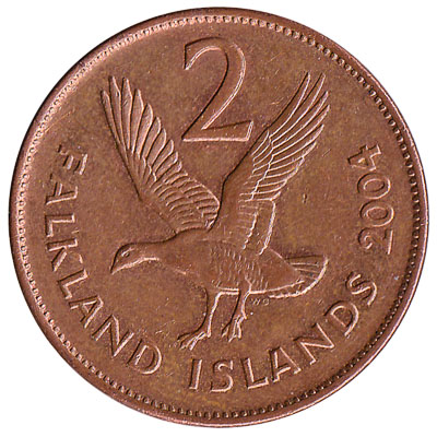 2 pence coin Falkland Islands