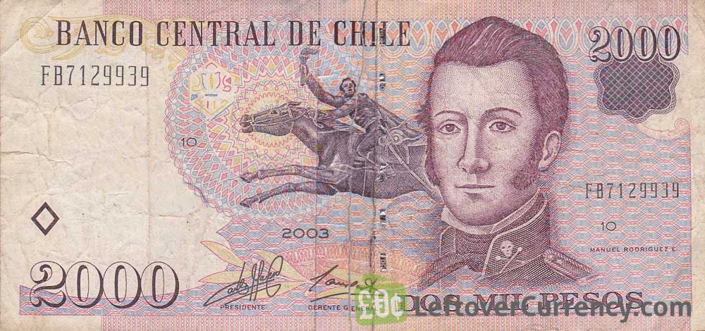2000 Chilean Pesos banknote (type 1997 to 2003)