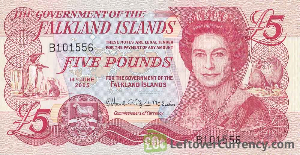 5 Falkland Islands Pounds banknote