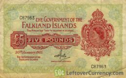 5 Pounds banknote Falkland Islands (1960-1975 issue)