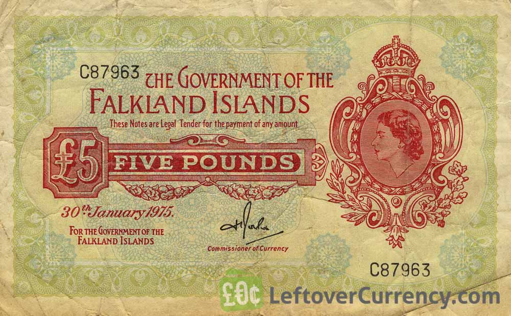 5 Pounds banknote Falkland Islands (1960-1975 issue)