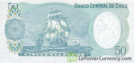 50 Chilean Pesos banknote (Captain Arturo Prat)