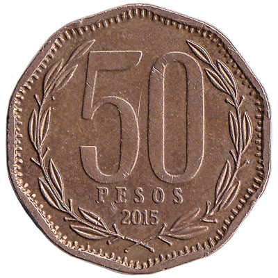 50 Chilean Pesos coin
