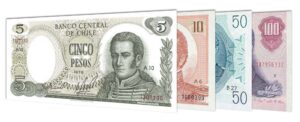 withdrawn Chilean Peso banknotes - lower denominations