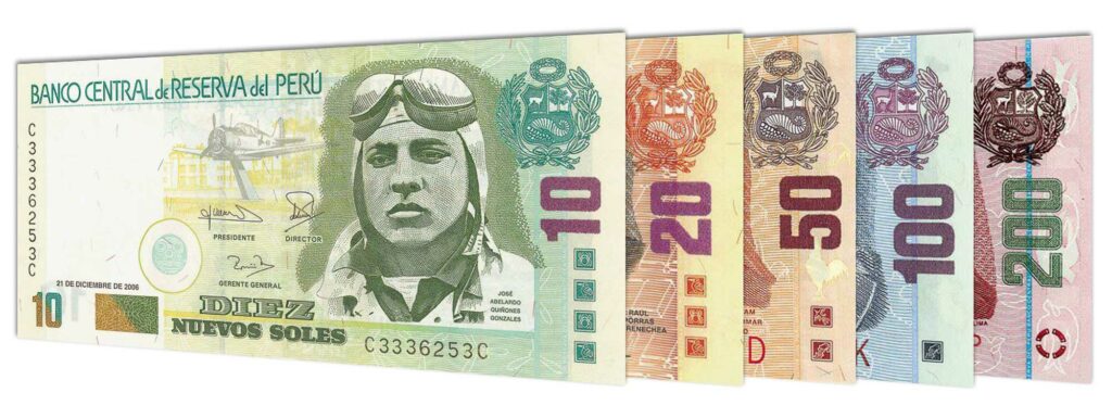 withdrawn Peruvian Nuevos Soles banknotes