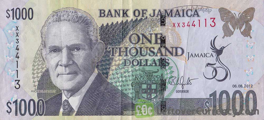 1000 Jamaican Dollars Banknote Michael Manley Exchange Yours Today