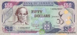 50 Jamaican Dollars banknote (Samuel Sharpe)