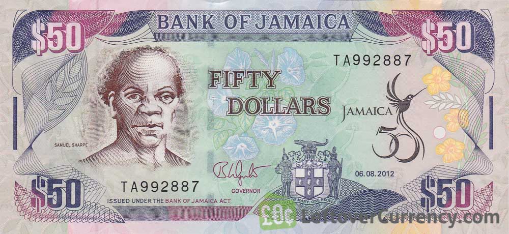 50 Jamaican Dollars banknote (Samuel Sharpe) - Exchange yours today