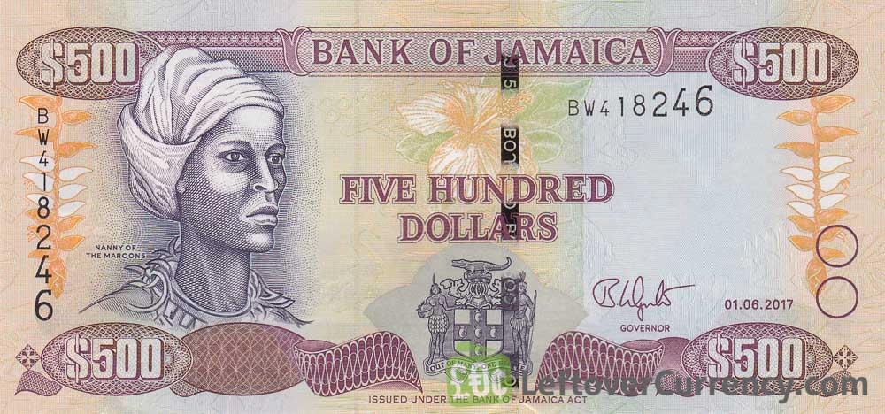 500 Jamaican Dollars banknote (Nanny of the Maroons)