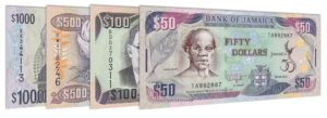 current Jamaican dollar banknotes