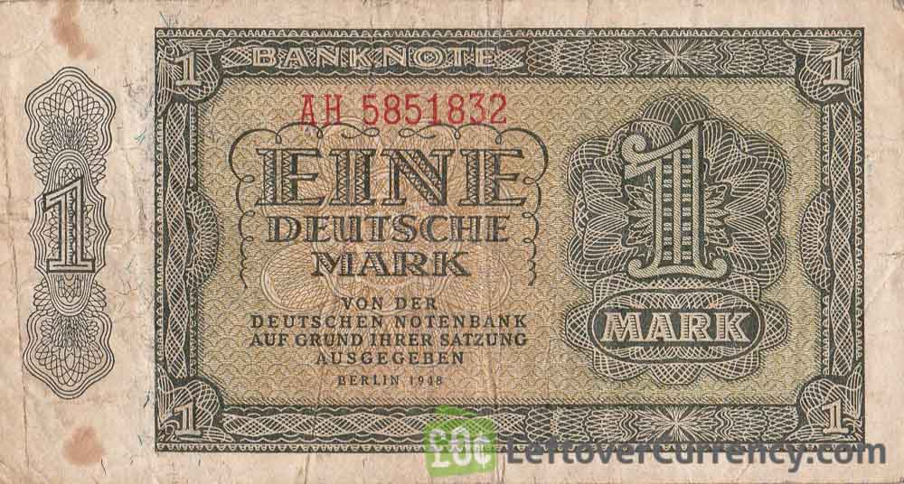 1 DDR Mark banknote Deutschen Notenbank (1948)