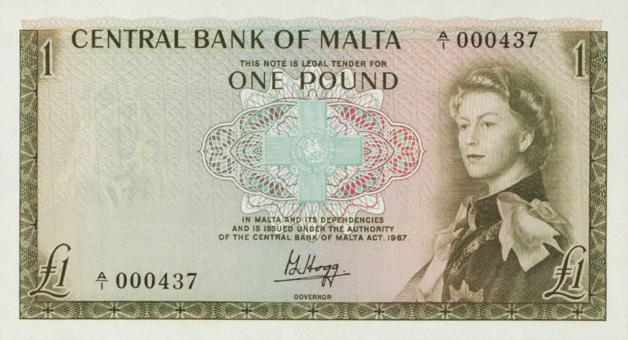 1 Maltese Pound banknote (1st Series)