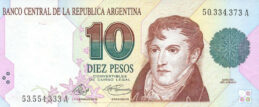 10 Argentine Pesos banknote 1st Series (Manuel Belgrano)