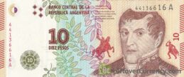 10 Argentine Pesos banknote 3rd Series (Manuel Belgrano)