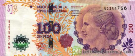 100 Argentine Pesos banknote 3rd Series (Eva Perón)