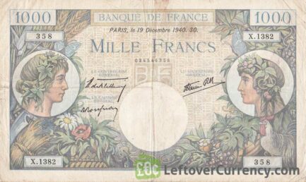 1000 French Francs banknote (Commerce et Industrie)