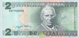 2 Litai banknote Lithuania