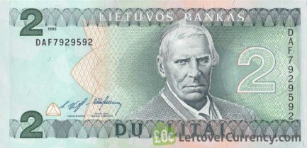 2 Litai banknote Lithuania