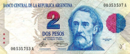 2 Argentine Pesos banknote 1st Series (Bartolome Mitre)