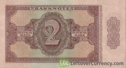 2 DDR Mark banknote Deutschen Notenbank (1948)