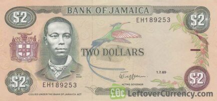 2 Jamaican Dollars banknote (Paul Bogle)