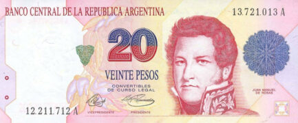 20 Argentine Pesos banknote 1st Series (Juan Manuel de Rosas)