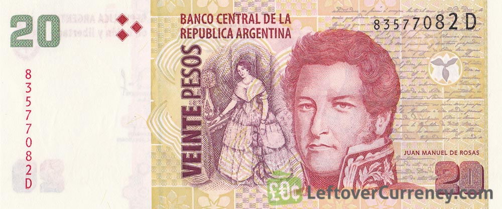 20 Argentine Pesos banknote 2nd Series (Juan Manuel de Rosas)