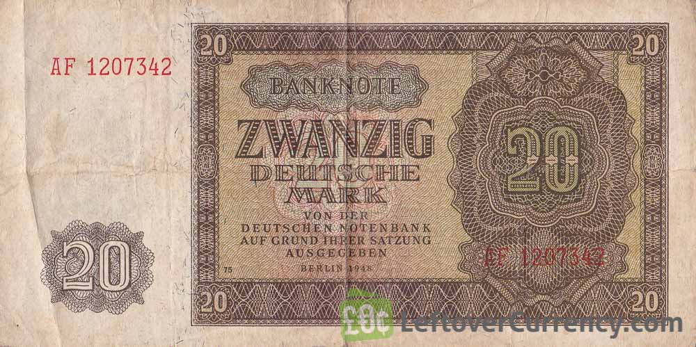 20 DDR Mark banknote Deutschen Notenbank (1948)