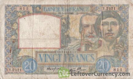 20 French Francs banknote (Science et Travail)