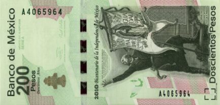 200 Mexican Pesos commemorative banknote (Mexican War of independence)